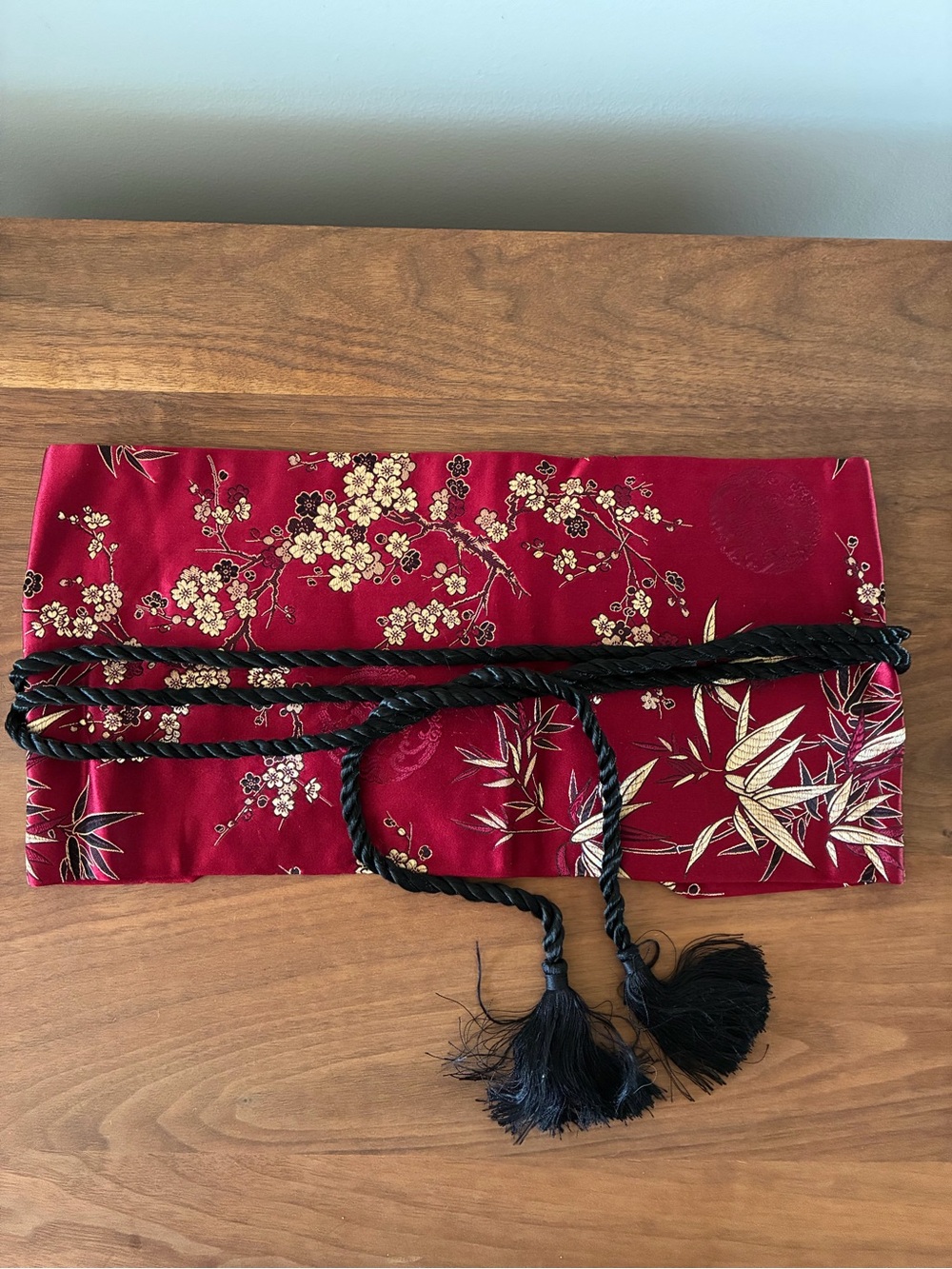 The Limited Vintage Y2K Obi Belt Silk Blend Cherry Blossom Japanese Inspired